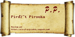 Pirót Piroska névjegykártya